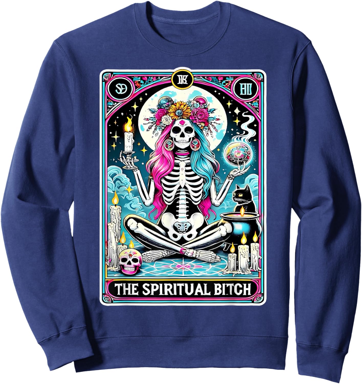 The Spiritual Bitch Tarot Card Sweatshirt - Sweatshirt | Navy