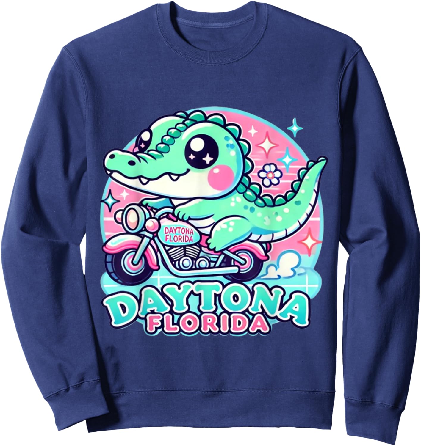 Daytona Youth Florida Alligator Motorcycle kids Girls Cute Sweatshirt - Sweatshirt | Navy