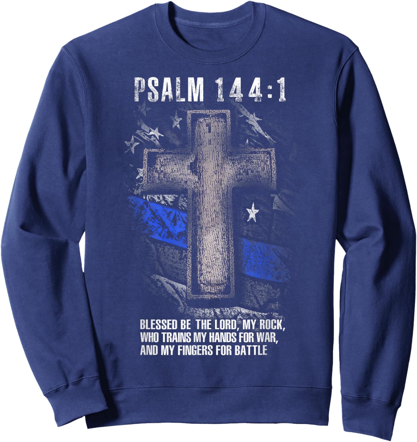 Psalm 144:1 Sweatshirt - Sweatshirt | Navy