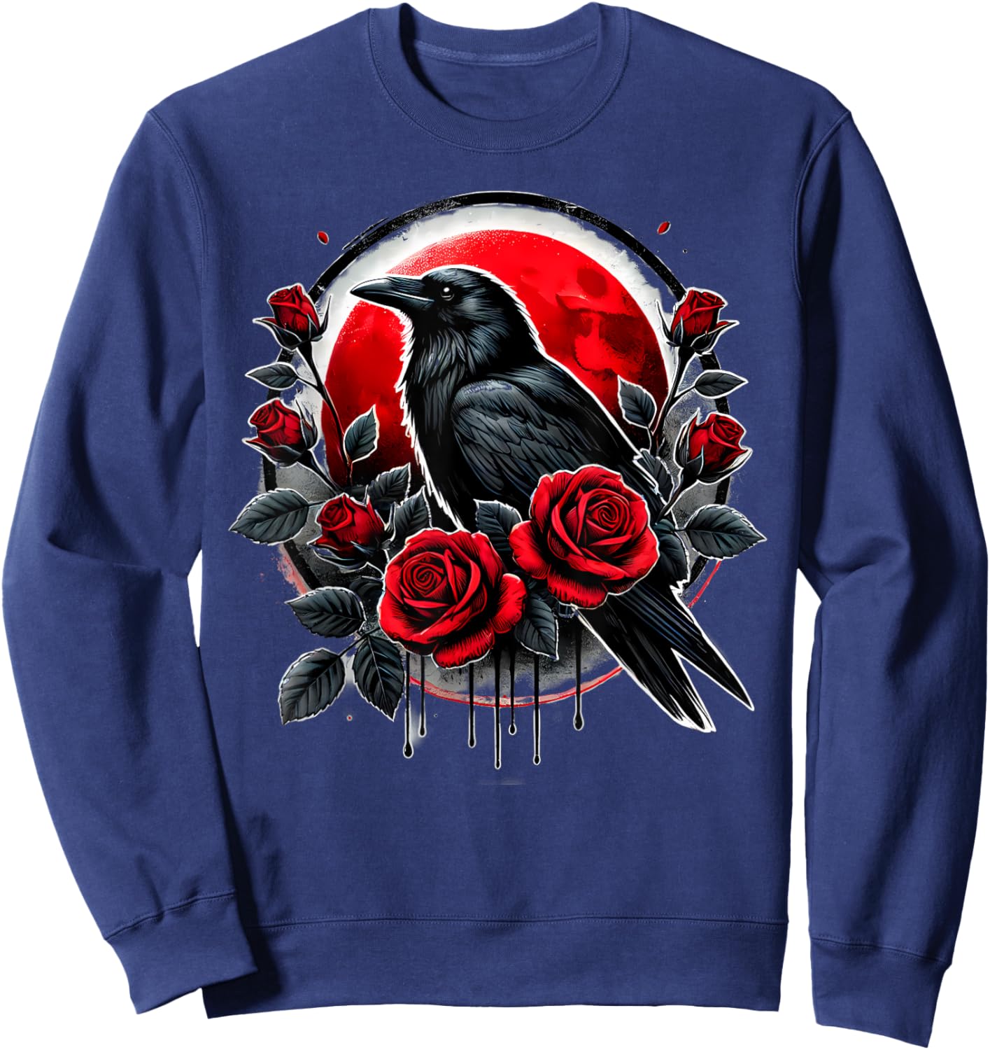 Crow Witch Witchcraft Goth Gothic Sweatshirt - Sweatshirt | Navy