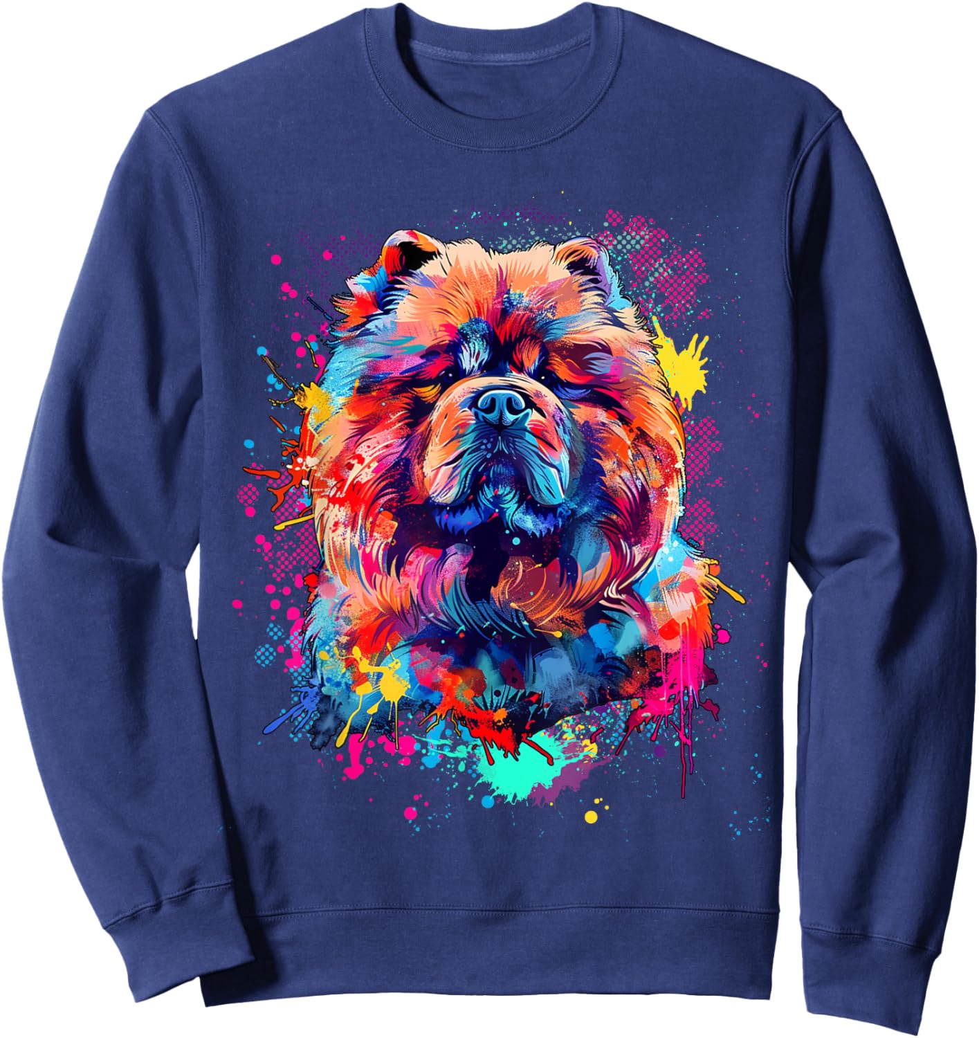 Chow Chow Lovers Colorful Pop Art Chow Chow Sweatshirt - Sweatshirt | Navy