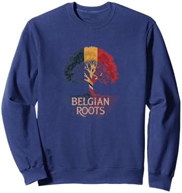 Belgian Roots - Belgium Flag Colors Family Tree Souvenir Sweatshirt - Sweatshirt | Navy