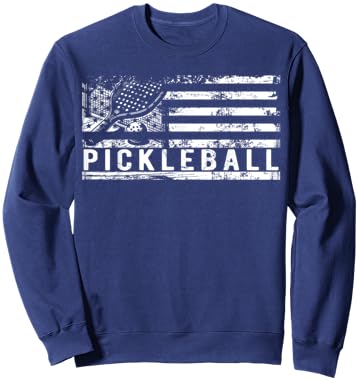 US Flag Pickleball American Pickleball Player Sweatshirt - Sweatshirt | Navy