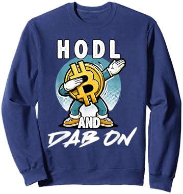 "Hodl and dab on" bitcoin comic character for $BTC investors Sweatshirt - Sweatshirt | Navy