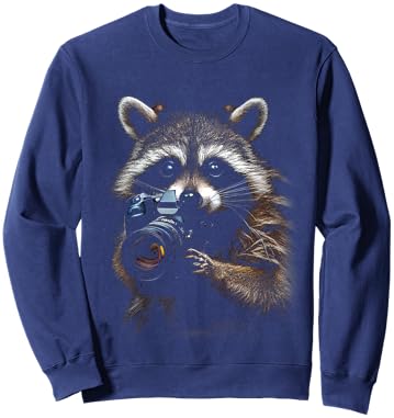 Camera Photographer Funny Animal Raccoon Photography Sweatshirt - Sweatshirt | Navy