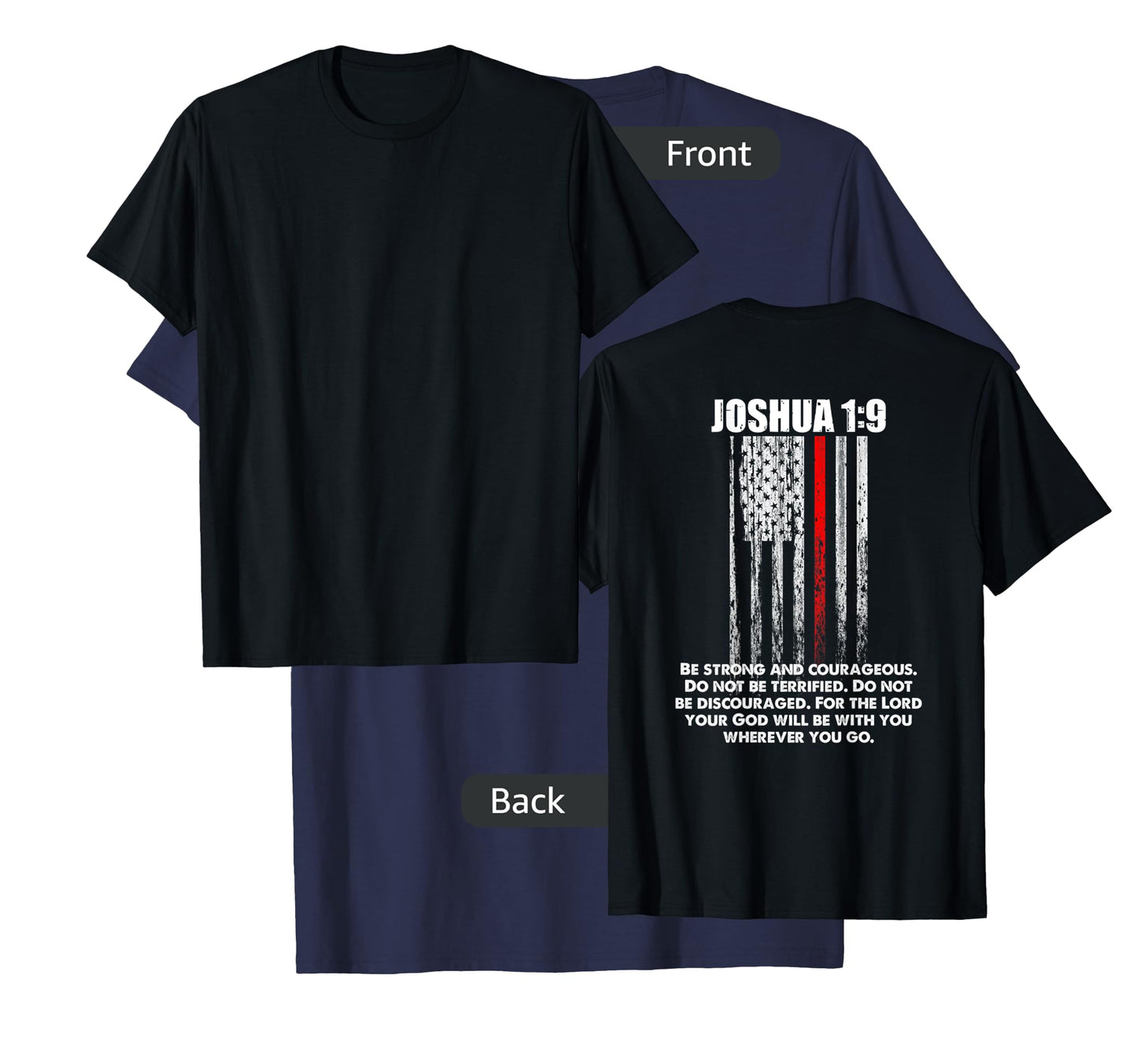 Thin Red Line Firefighter Bible Verse Christian T-Shirt