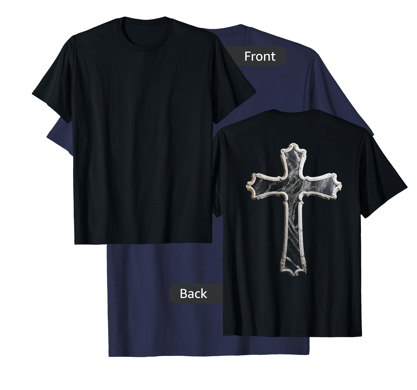 Large Crucifix Cross on Back Christian T-Shirt