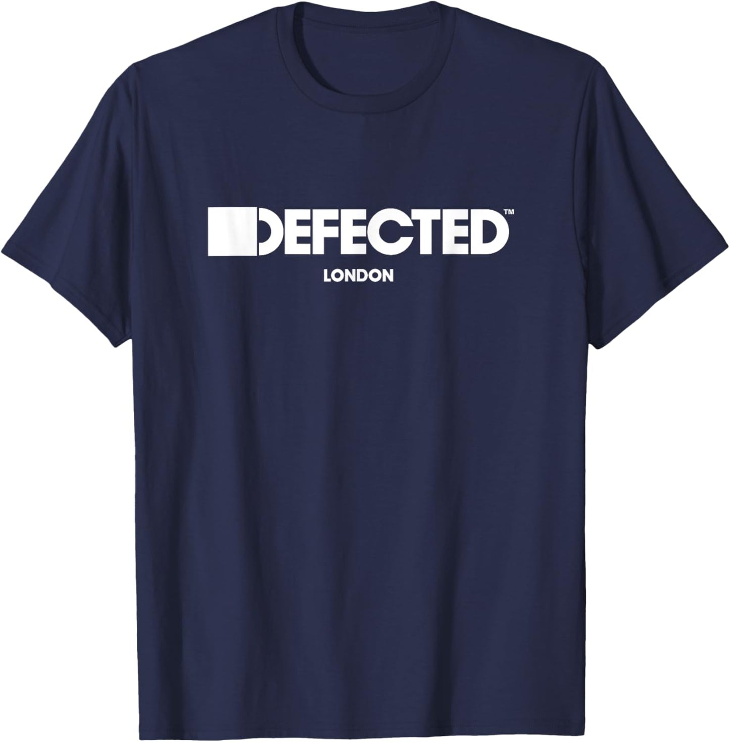 Defected London White Print T-Shirt - T-Shirt | Navy