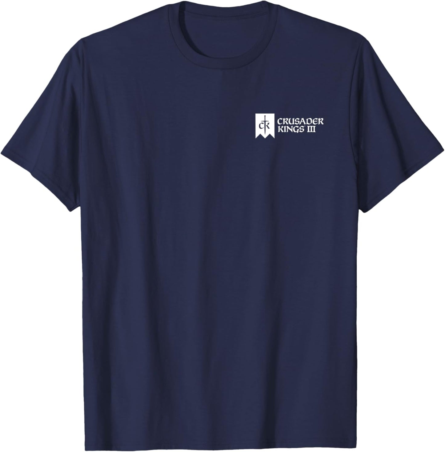 Crusader Kings III game logo white T-Shirt - T-Shirt | Navy