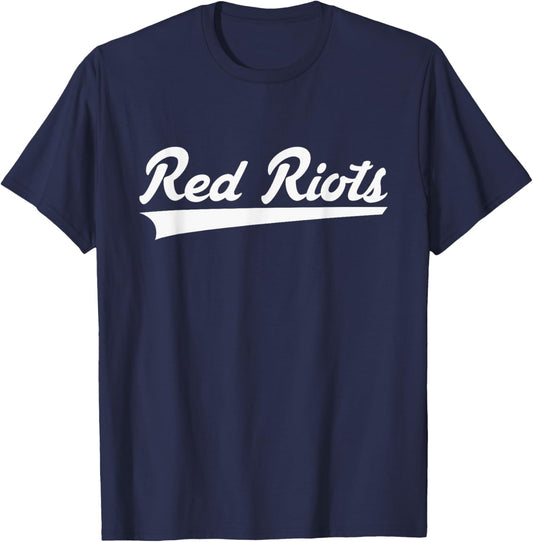 South Portland Red Riots Vintage Swoosh T-Shirt - T-Shirt | Navy