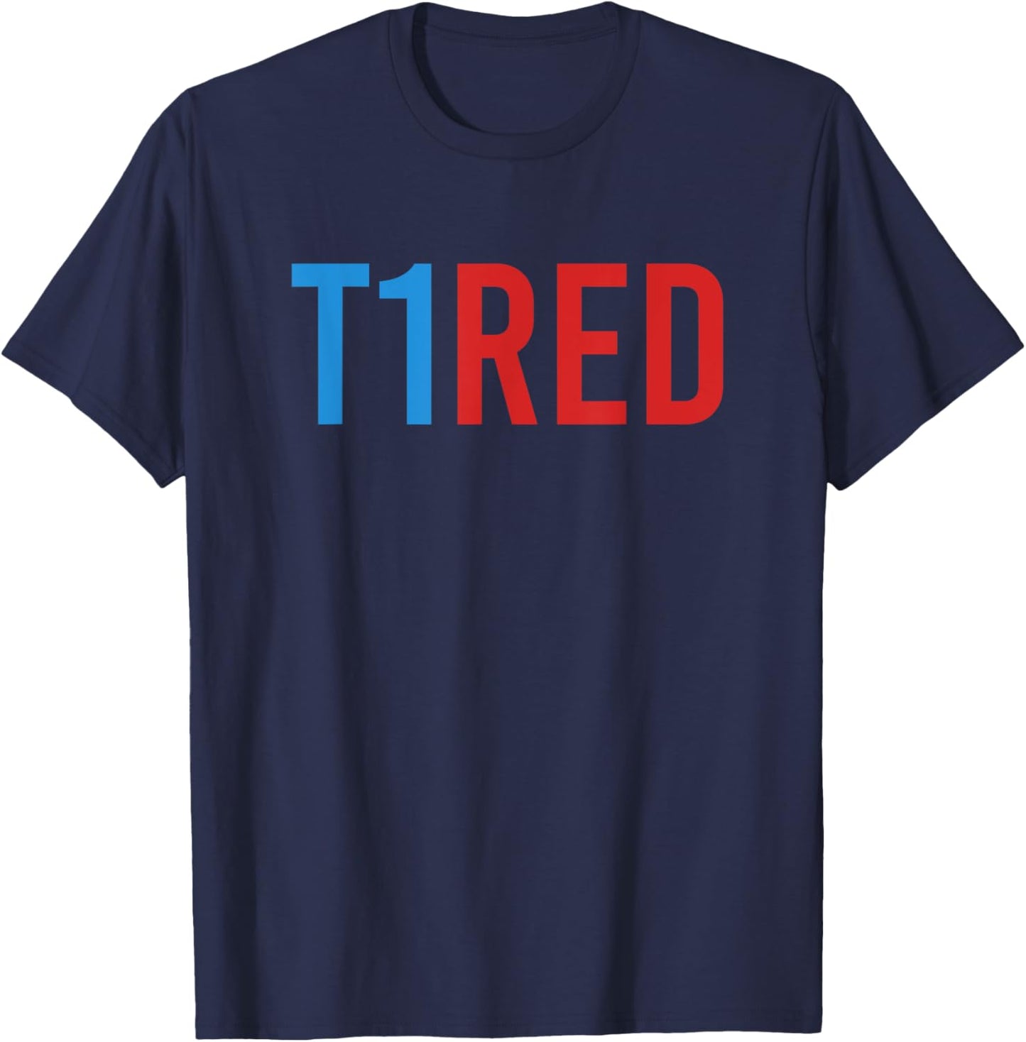 T1red Blue Ribbon November Diabetes Awareness T-Shirt - T-Shirt | Navy