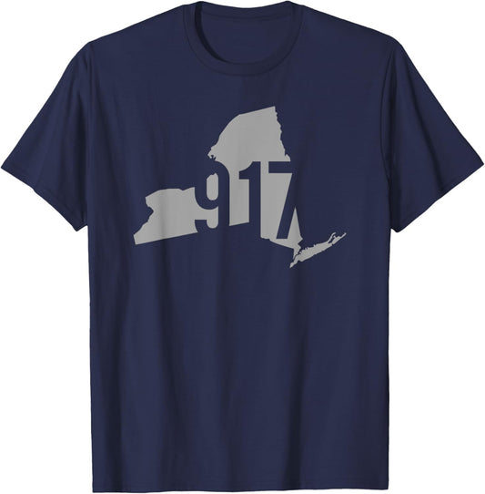 917 Area Code, NYC, Bronx, Brooklyn, Queens, Staten Island T-Shirt - T-Shirt | Navy