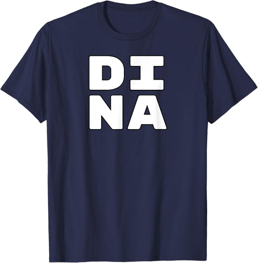 DINA Personalized Retro Girls Custom DINA Name T-Shirt - T-Shirt | Navy