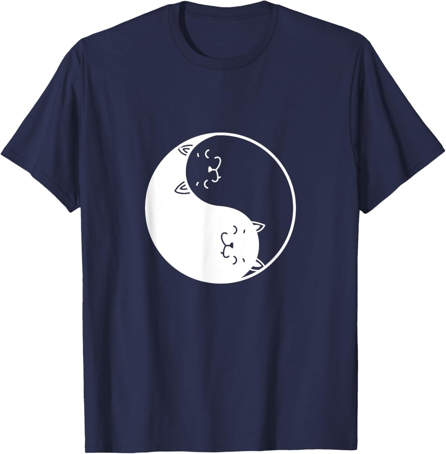 Yin and Yang Cats T-Shirt - T-Shirt | Navy