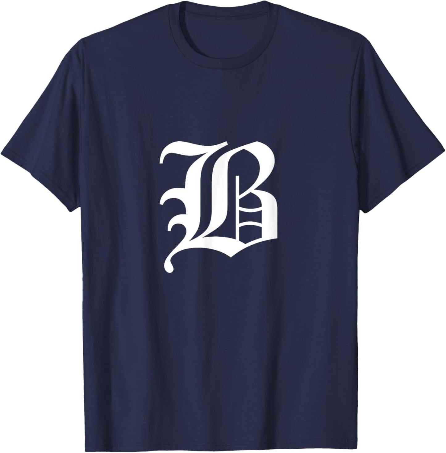 Letter B Old English Medieval T-Shirt - T-Shirt | Navy