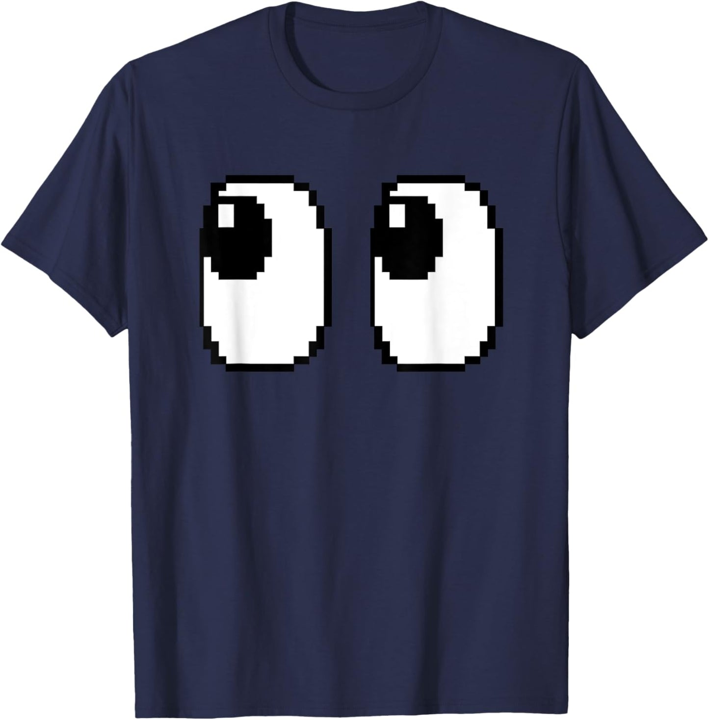 Pixel Ghost Eyes Halloween Game Group Costume T-Shirt - T-Shirt | Navy
