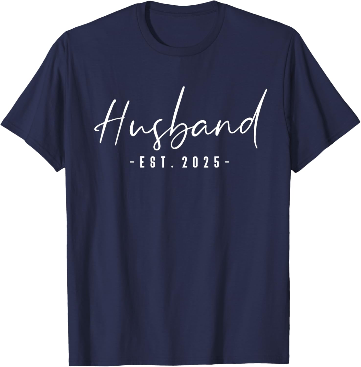 Couples Gifts For Husband And Wife Matching Husband Est 2025 Just Married Honeymoon Wedding T-Shirt - T-Shirt | Navy