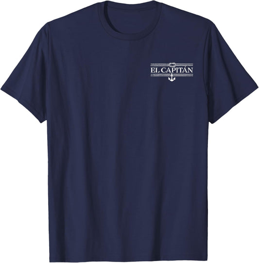 High Seas Wind Catcher Travel El Capitan Boat Captain Vintage Distressed Front and Back T-Shirt - T-Shirt | Navy