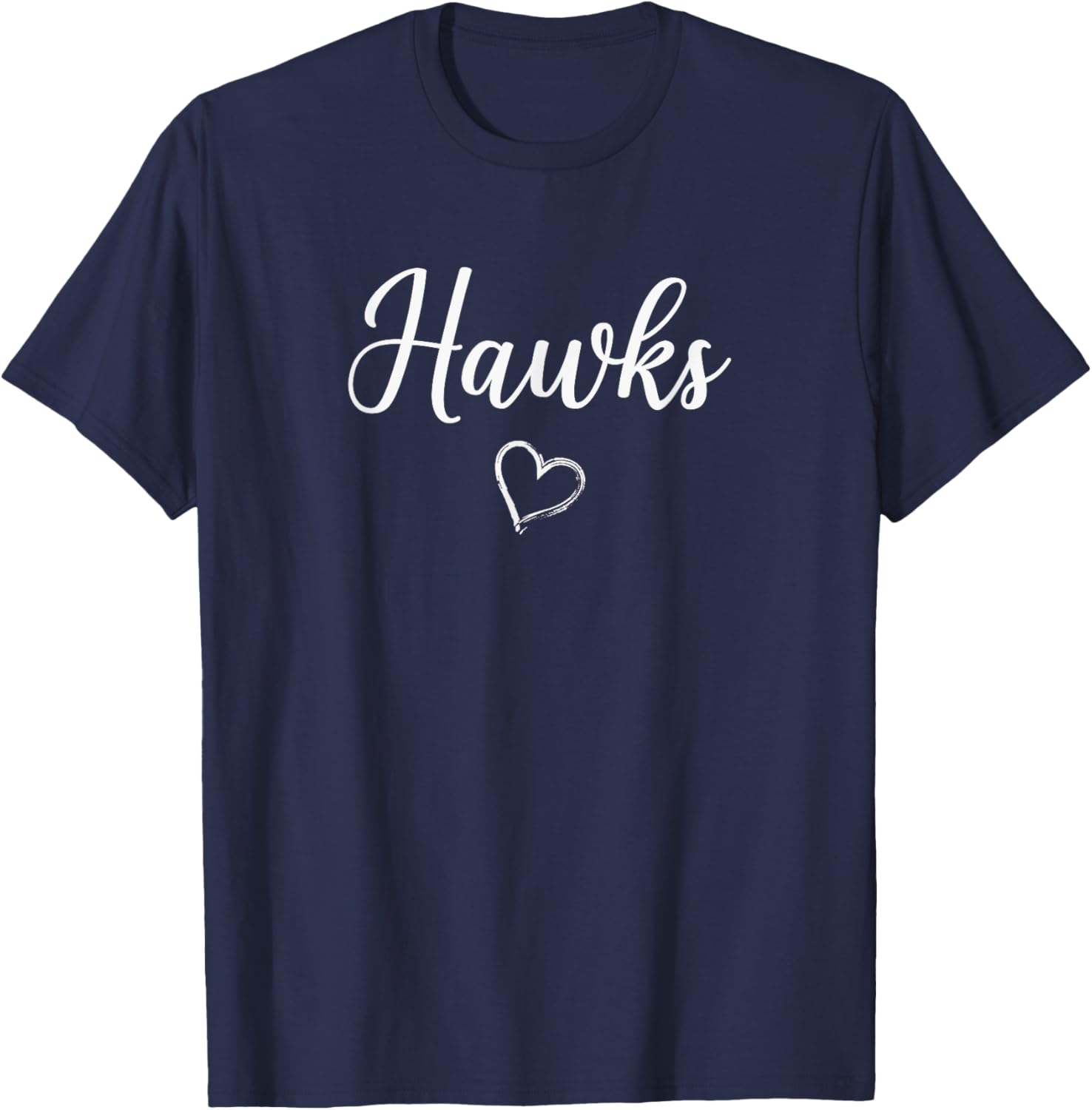 Hebron Hawks Above Small Heart T-Shirt - T-Shirt | Navy