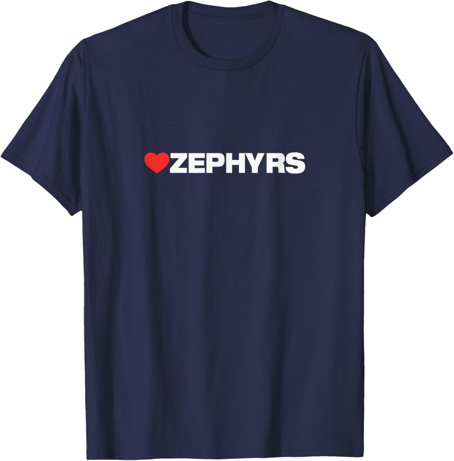 Zephyrs Love, Heart Design Loved by Anyone who Likes Zephyrs T-Shirt - T-Shirt | Navy