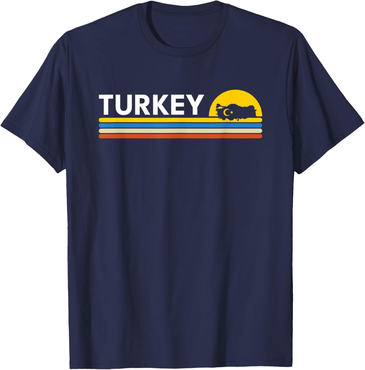 Turkey Country Map Vintage Retro Souvenirs T-Shirt - T-Shirt | Navy