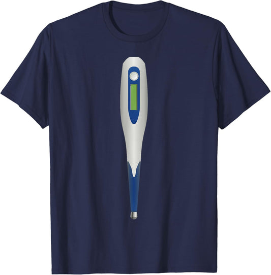 Digital Thermometer Funny Dress Up Cosplay Halloween Costume T-Shirt - T-Shirt | Navy