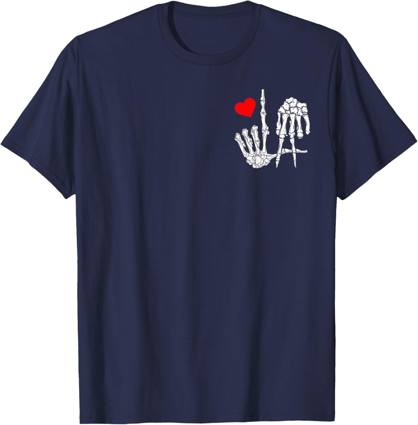 I Love Los Angeles With Skeleton LA Sign to Represent City T-Shirt - T-Shirt | Navy