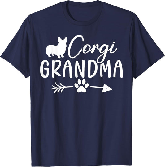 Corgi Grandma Corgi Dog T-Shirt - T-Shirt | Navy