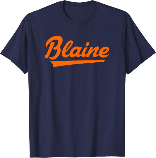 Blaine High School Vintage Swoosh T-Shirt - T-Shirt | Navy