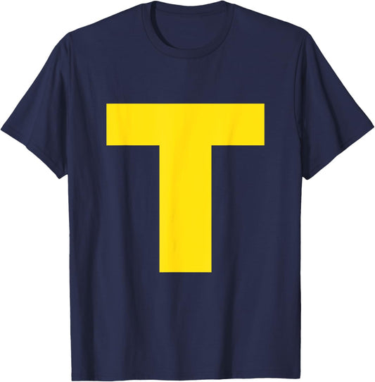 Letter T Funny Chipmunk Group Christmas Thanksgiving Costume T-Shirt - T-Shirt | Navy