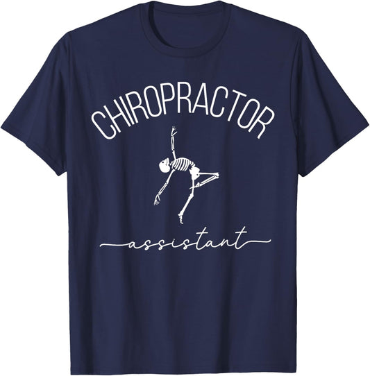Chiropractor Assistant Dancing Skeleton Chiropractic Chiro T-Shirt - T-Shirt | Navy