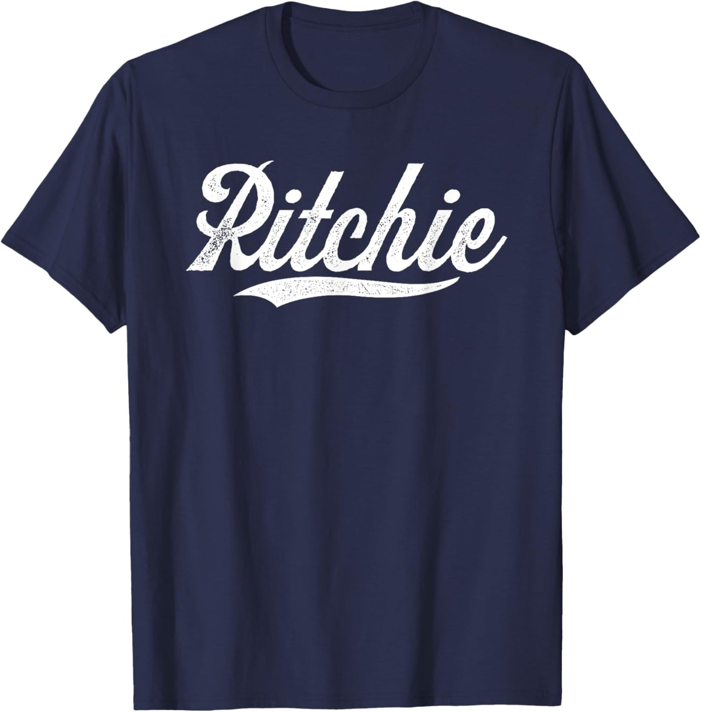Distressed Script JR Ritchie Prospect Baseball Fan Gear T-Shirt - T-Shirt | Navy