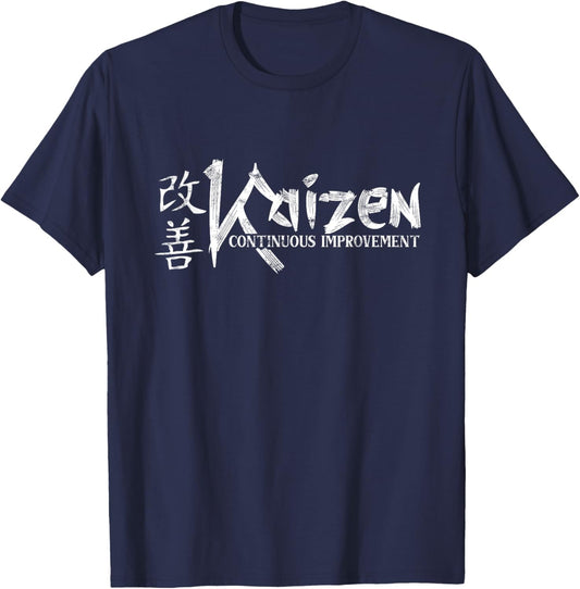 Kaizen Kanji Continuous Improvement Kaizen T-Shirt - T-Shirt | Navy