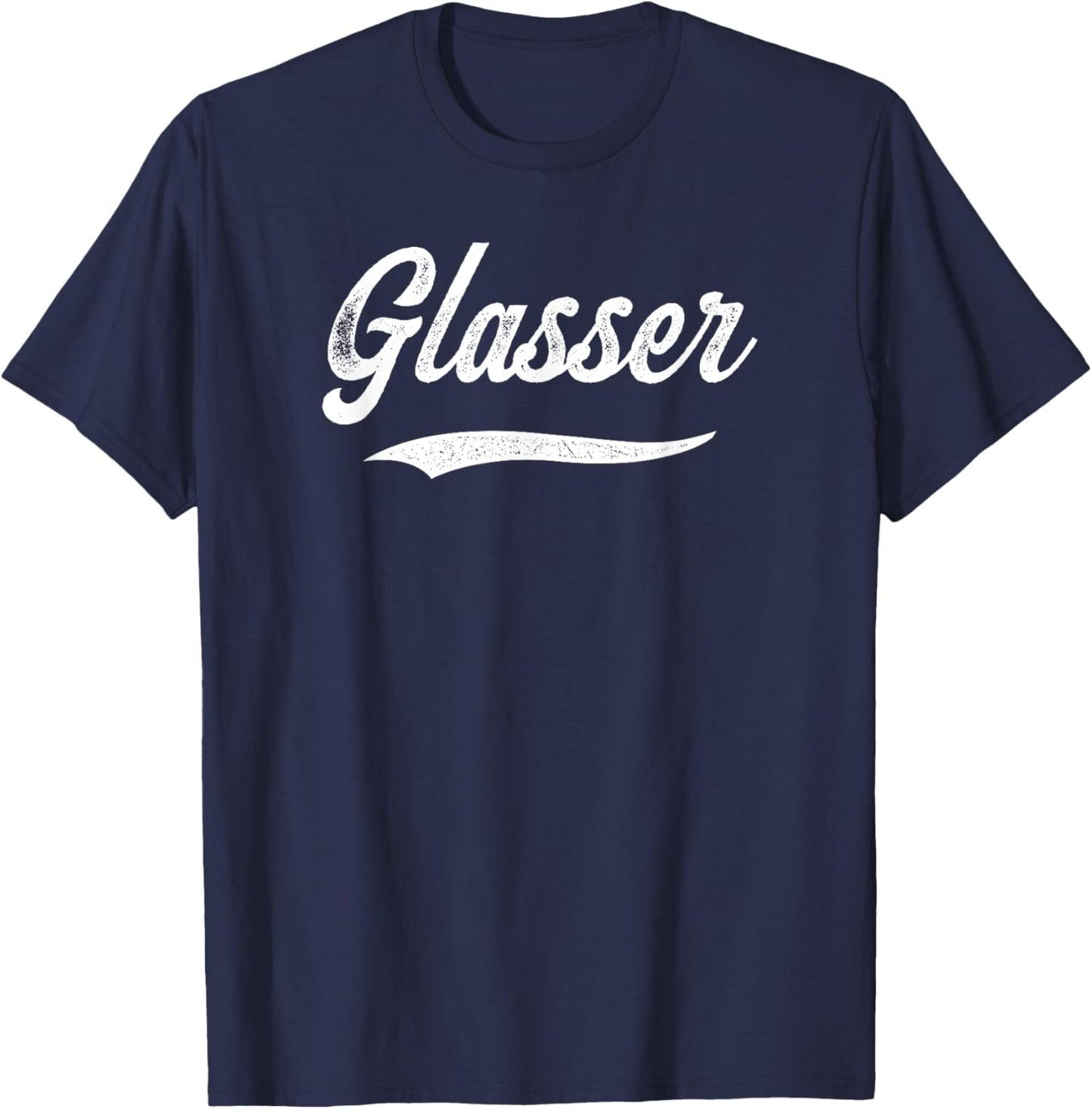 Distressed Script Phillip Glasser Prospect Baseball Fan Gear T-Shirt - T-Shirt | Navy