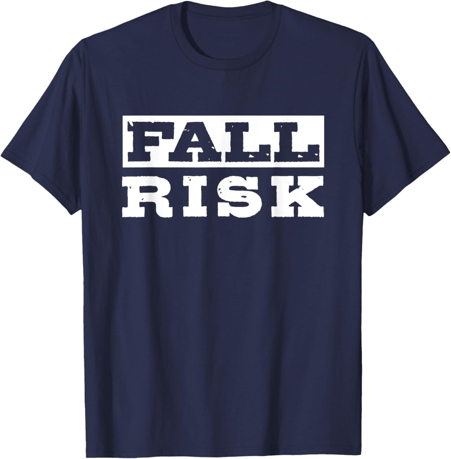 Fall Risk Funny Vintage Retro T-Shirt - T-Shirt | Navy