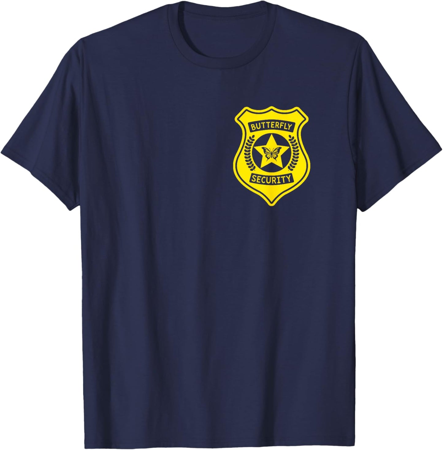 Butterfly Security Badge Halloween Costume For Dad T-Shirt - T-Shirt | Navy