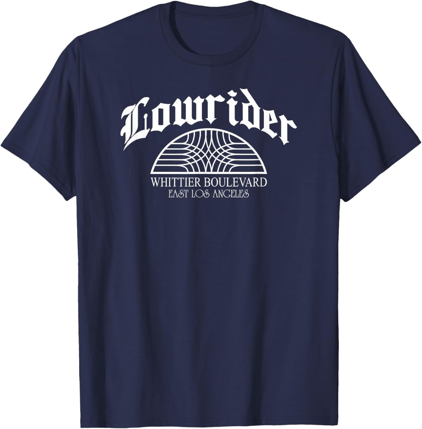 Lowrider Whittier Blvd Sign Retro Cholo Chicano Low Rider T-Shirt - T-Shirt | Navy