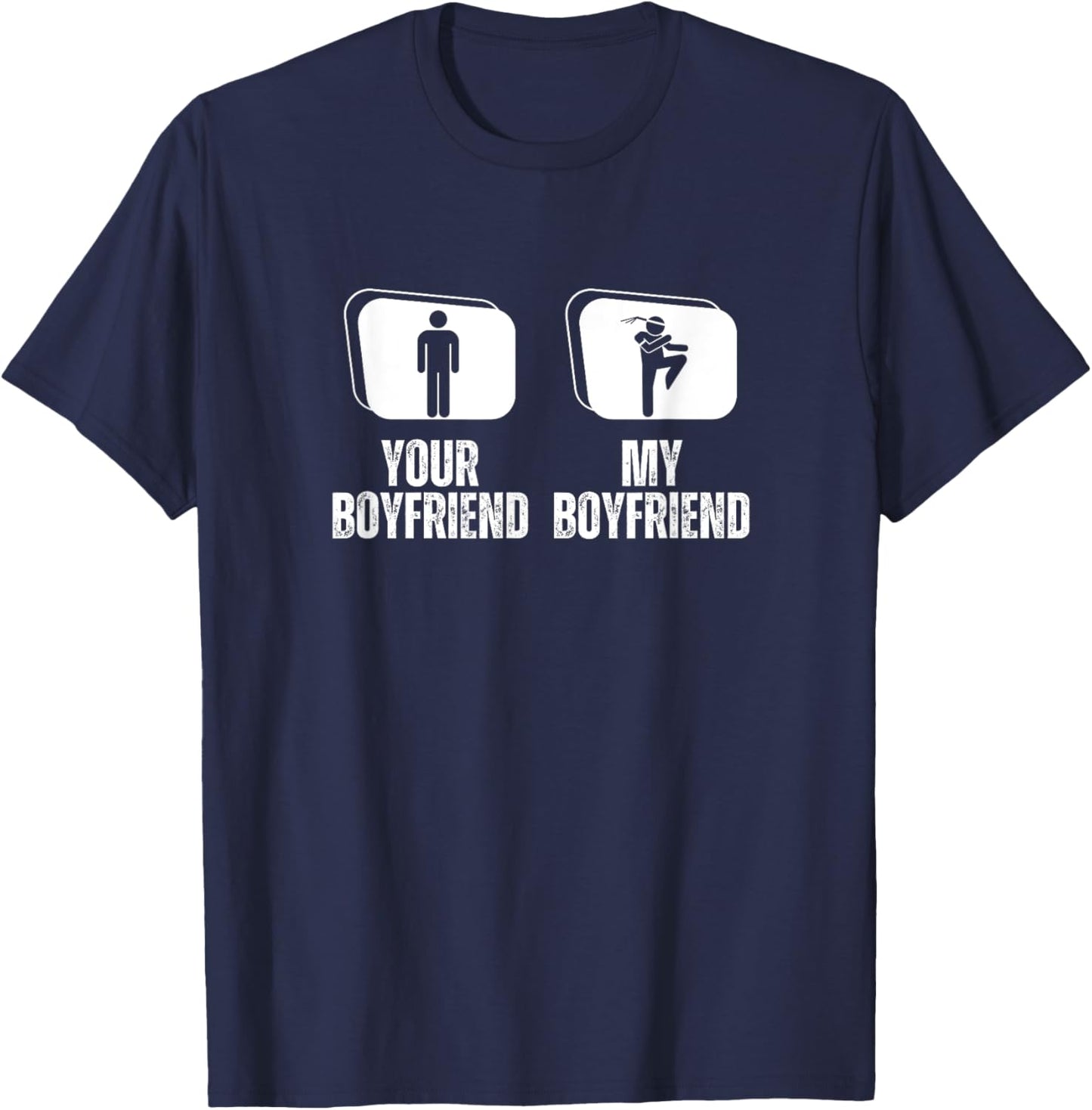 Your Boyfriend My Boyfriend Girlfriend Muay Thai T-Shirt - T-Shirt | Navy