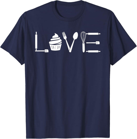 Cupcake Love Funny Baker Cake Pastry Baking Bake Enthusiast T-Shirt - T-Shirt | Navy