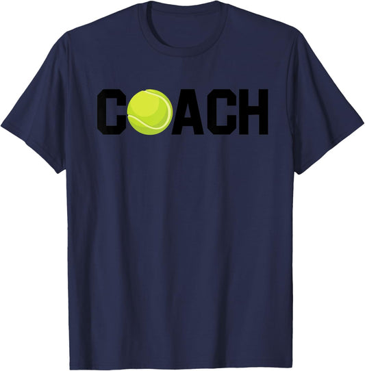 Cool Tennis Coach Funny Trainer Racket Lawn Game Enthusiast T-Shirt - T-Shirt | Navy
