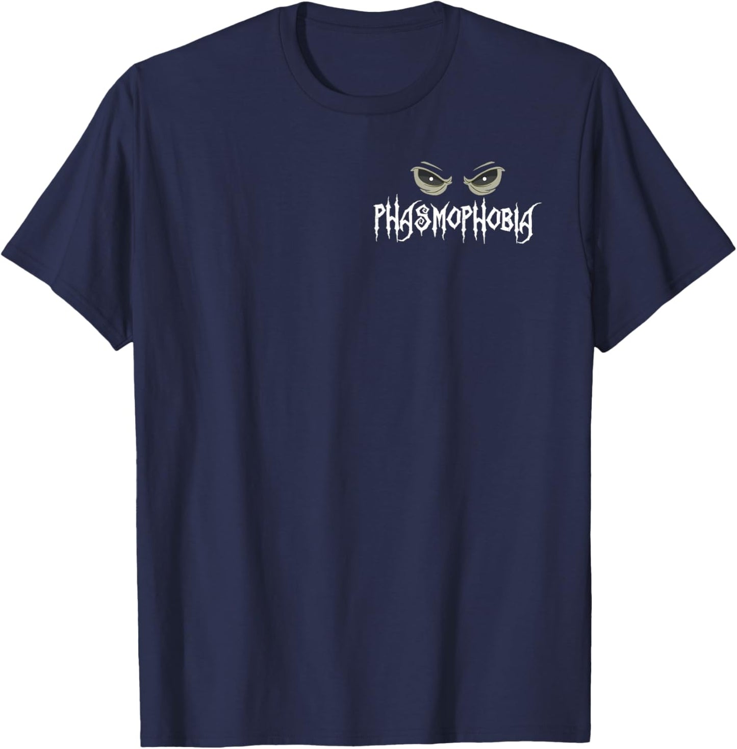 Phasmophobia Spooky Horror Eyes Ghost Hunting T-Shirt - T-Shirt | Navy