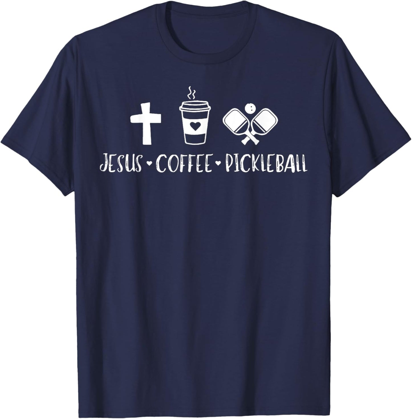 Jesus Coffee Pickleball T-Shirt - T-Shirt | Navy