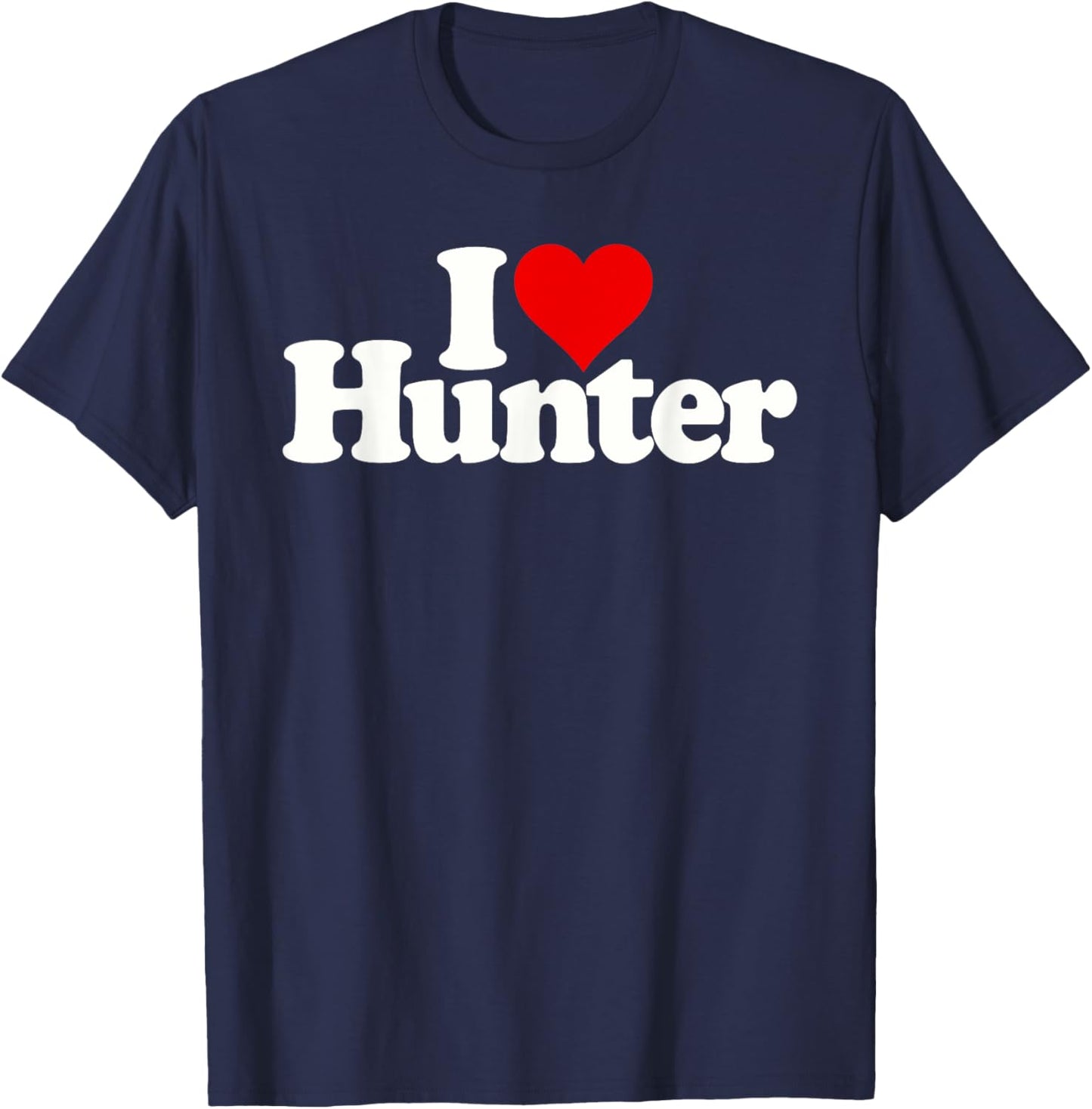 I Love Heart Hunter Name on a T-Shirt - T-Shirt | Navy