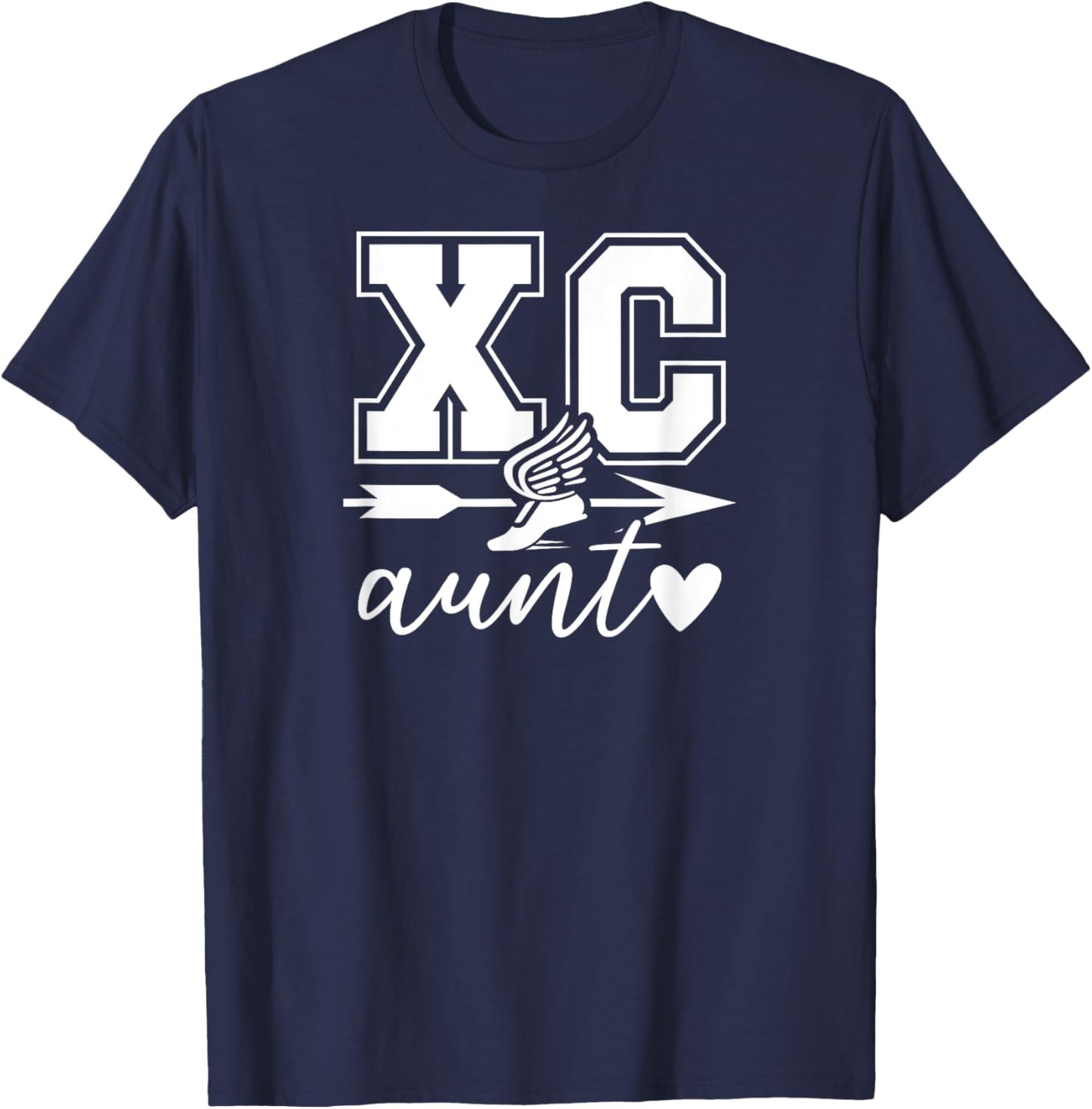 XC Aunt Cross Country Aunt Of A Cross Country Runner Auntie T-Shirt - T-Shirt | Navy
