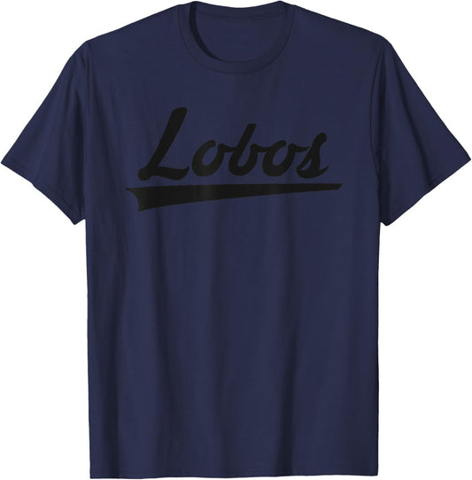 Many Farms Lobos Vintage Swoosh T-Shirt - T-Shirt | Navy