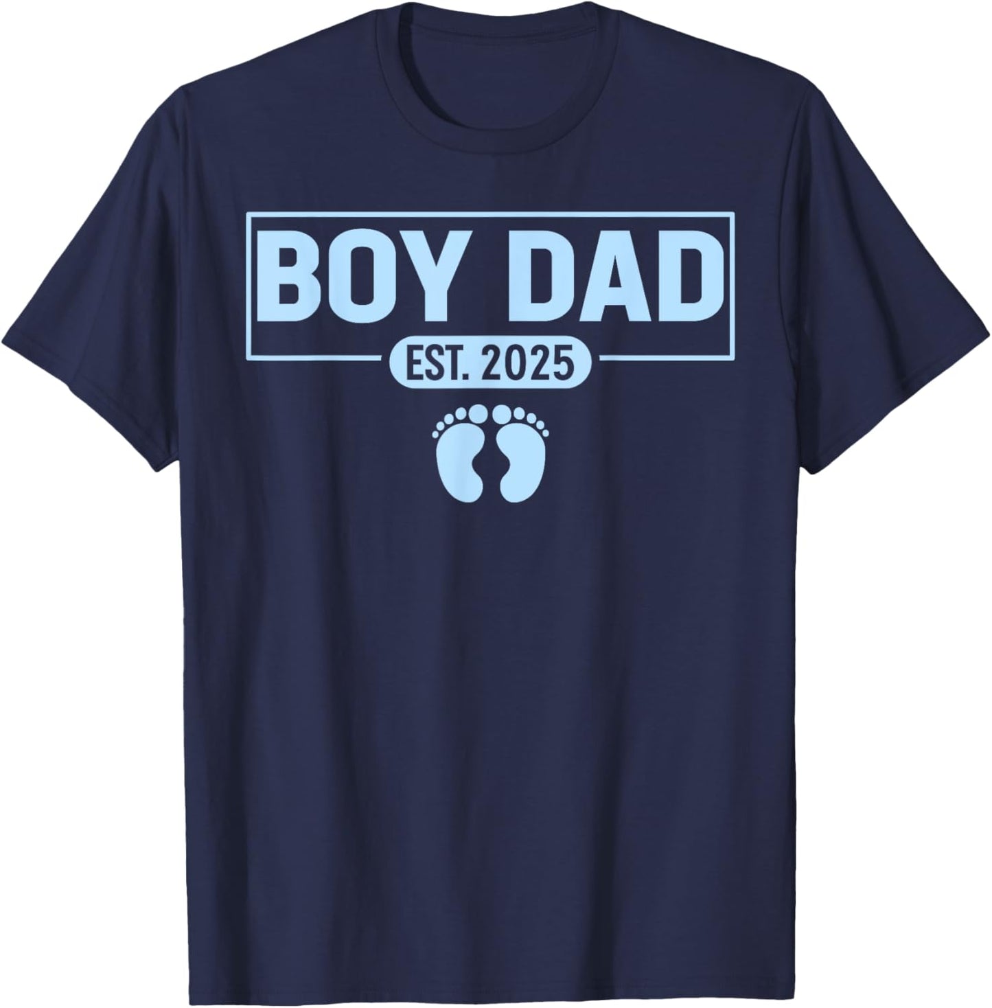Men boy Dad Est 2025 Newborn Daddy Father baby boy son T-Shirt - T-Shirt | Navy