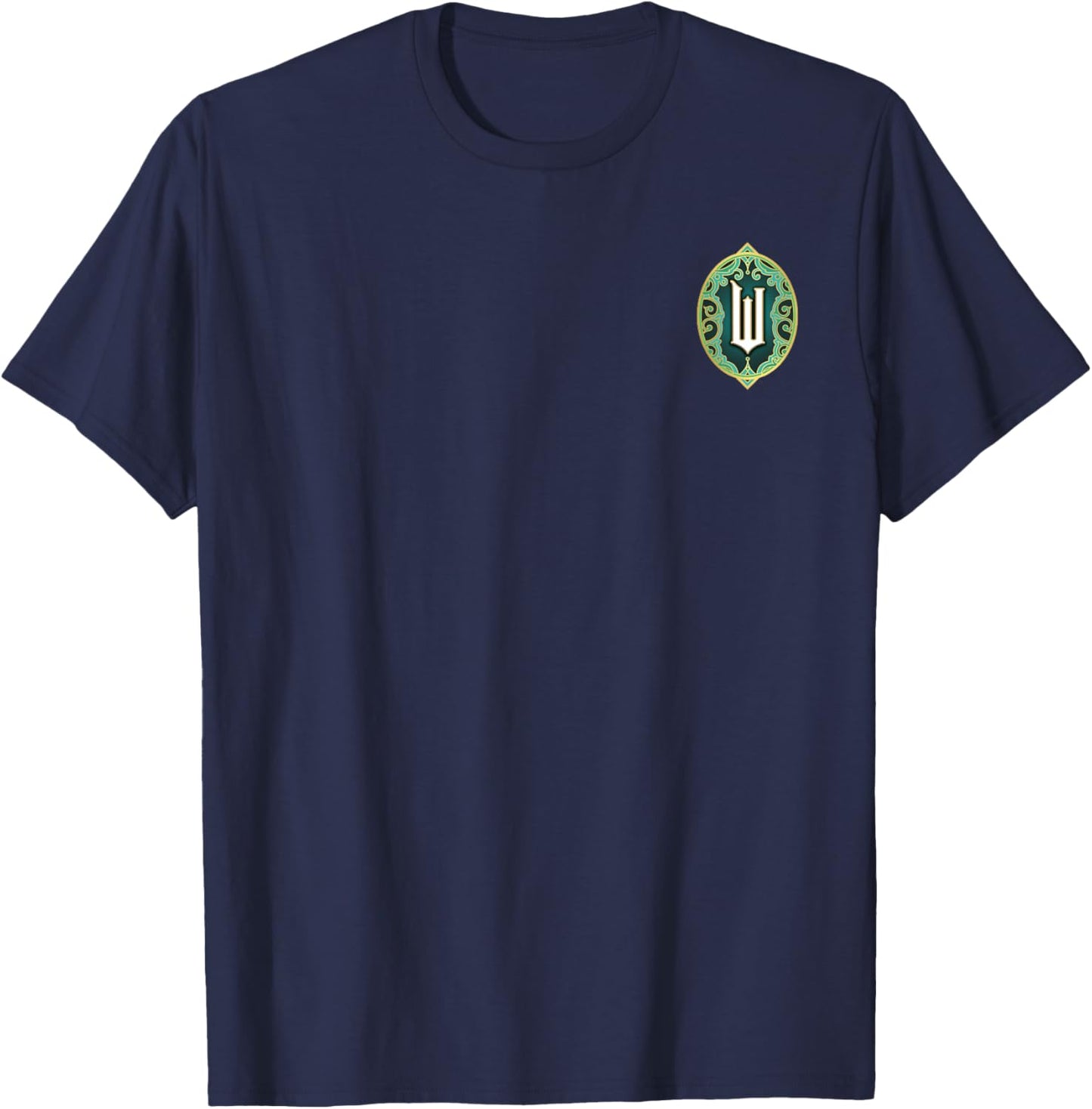 Wicked Wizard Face Emerald City Front & Back T-Shirt - T-Shirt | Navy