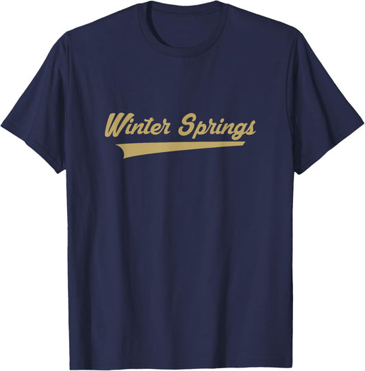 Winter Springs High School Vintage Swoosh T-Shirt - T-Shirt | Navy