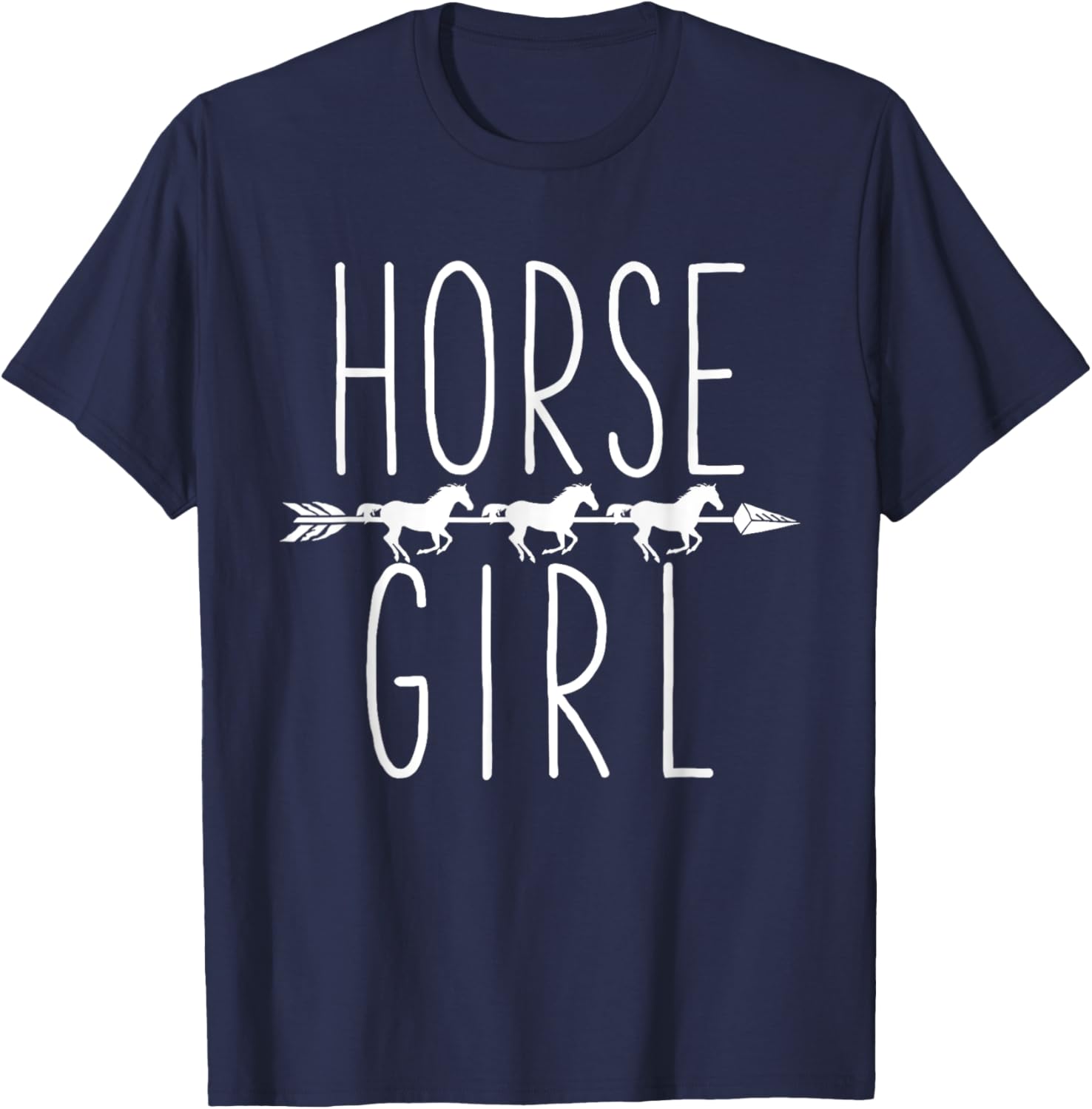 Horse Girl I Love My Horses Equestrian Horseback Riding T-Shirt - T-Shirt | Navy