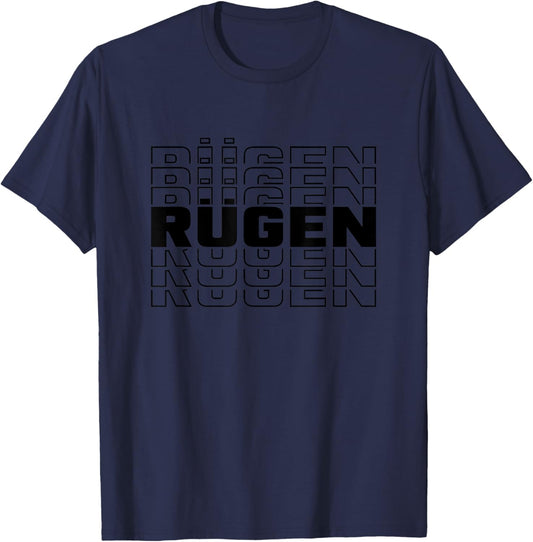 Rügen lettering German Baltic Sea island in Pomerania T-Shirt - T-Shirt | Navy